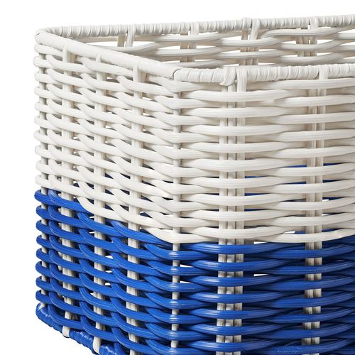 IKEA - DJURTRANARE, basket, blue-white, 18x25x14 cm