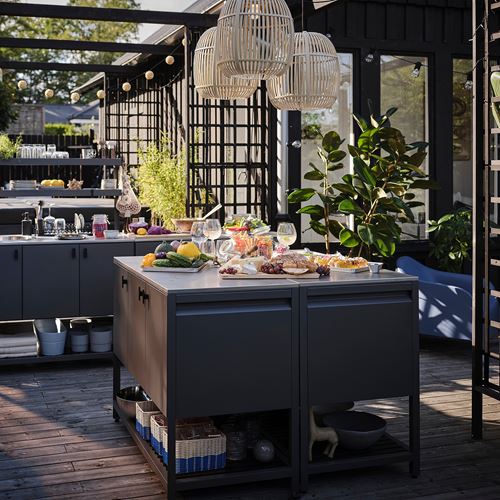 IKEA - DJURTRANARE, basket, blue-white, 18x25x14 cm