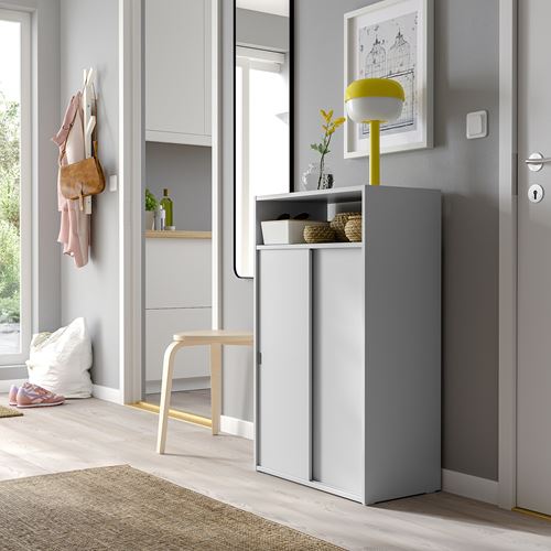 IKEA - SPIKSMED, sliding door-cabinet, light grey, 60x96 cm