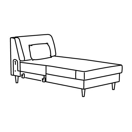 IKEA - SLATORP, uzanma koltuğu ünitesi, hakebo koyu gri