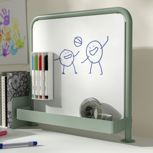 IKEA - RELATERA, fixable writing board, light grey-green