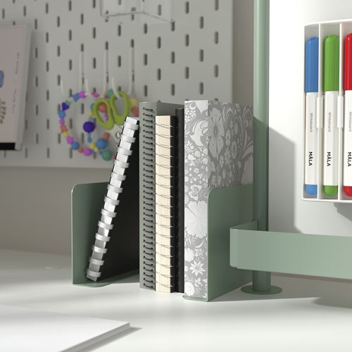 IKEA - RELATERA, book-end, light grey-green, 3x15x10 cm