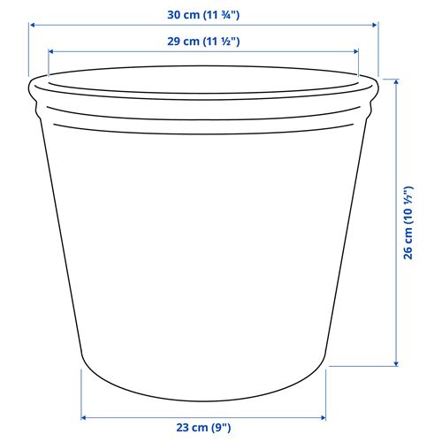 IKEA - KÖRSBARSBJÖRK, toprak saksı, açık gri-bej, 24 cm