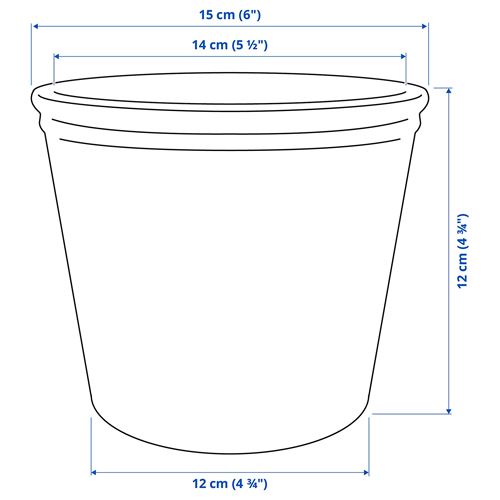 IKEA - KÖRSBARSBJÖRK, earthenware plant pot, light grey/beige, 12 cm