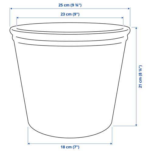 IKEA - KÖRSBARSBJÖRK, toprak saksı, açık gri-bej, 19 cm