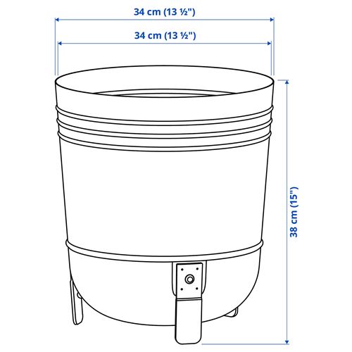 IKEA - PARLRÖNN, steel plant pot, black, 32 cm