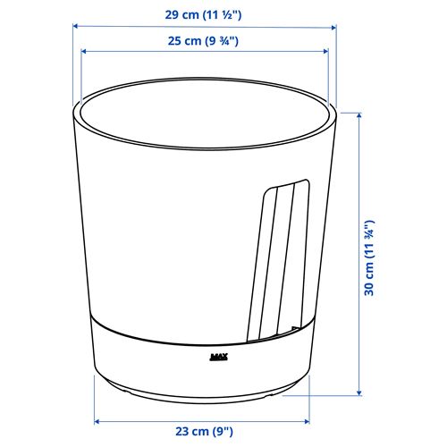 IKEA - VARDTRAD, self-watering plant pot, anthracite, 24 cm