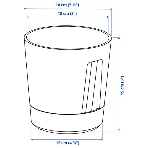 IKEA - VARDTRAD, sulama düzenekli saksı, antrasit, 12 cm