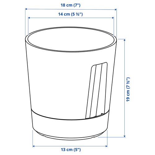 IKEA - VARDTRAD, self-watering plant pot, anthracite, 15 cm