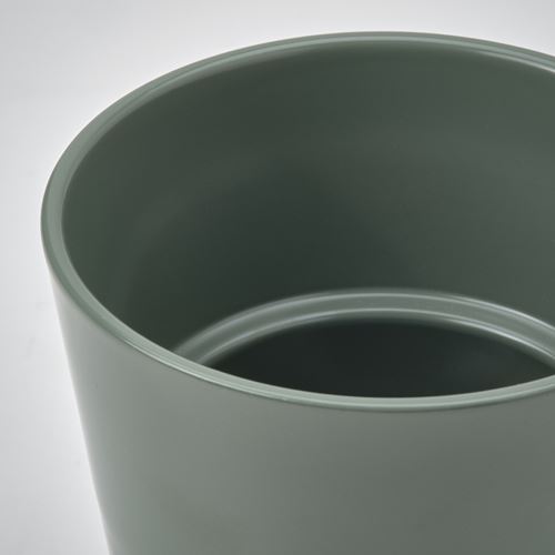 IKEA - SOJABÖNA, earthenware plant pot, grey-green, 9 cm