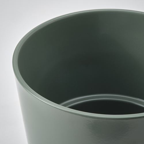 IKEA - SOJABÖNA, earthenware plant pot, grey-green, 15 cm