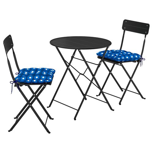 IKEA - SUNDSÖ, foldable table and foldable chair set, anthracite, 65 cm