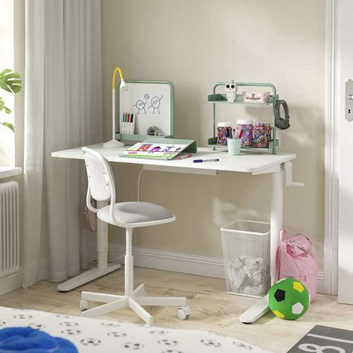 IKEA - RELATERA, height adjustable underframe, white, 90/117 cm