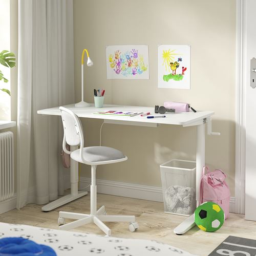 IKEA - RELATERA, height adjustable children's desk, white, 117x60 cm