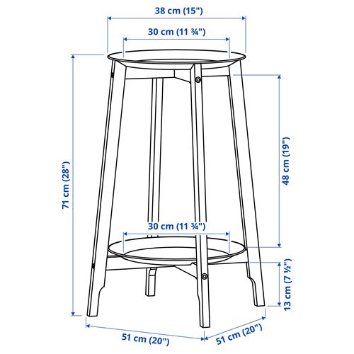 IKEA - ALPVIDE, çiçeklik, beyaz, 71 cm