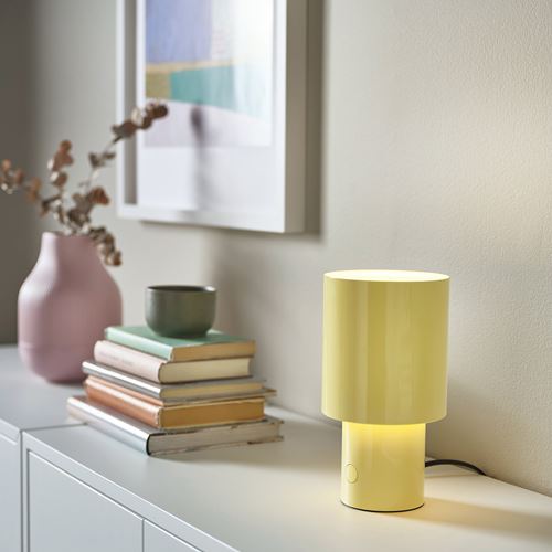IKEA - SPETSBOJ, masa lambası, sarı, 22 cm