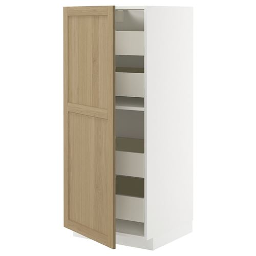 IKEA - METOD/MAXIMERA, kitchen high cabinet, FORSBACKA oak, 60x60x140 cm