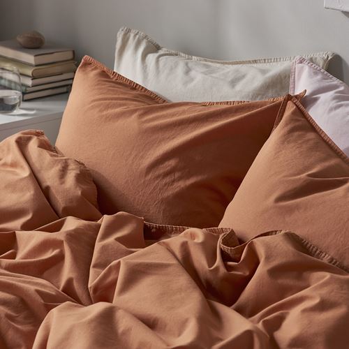 IKEA - ANGSLILJA, single duvet cover sets, red-brown, 150x200/50x60 cm