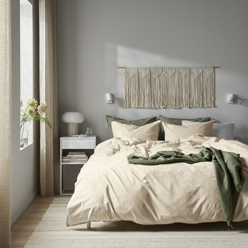 IKEA - ANGSLILJA, single duvet cover sets, natural, 150x200/50x60 cm