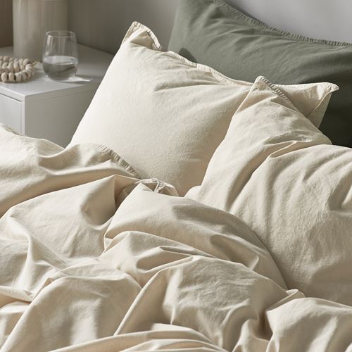 IKEA - ANGSLILJA, single duvet cover sets, natural, 150x200/50x60 cm