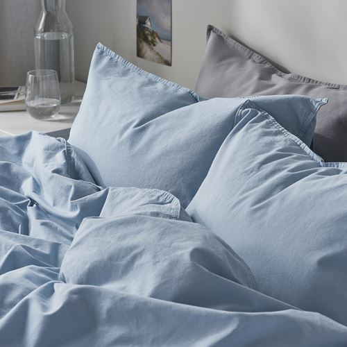 IKEA - ANGSLILJA, single duvet cover sets, blue/grey, 150x200/50x60 cm