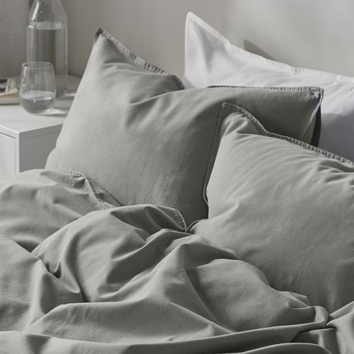 IKEA - ANGSLILJA, single duvet cover sets, grey, 150x200/50x60 cm