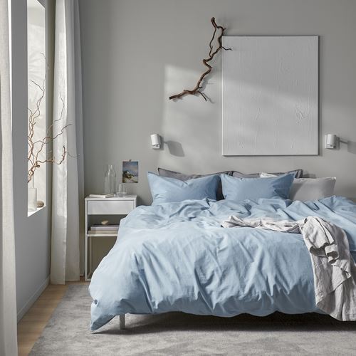 IKEA - ANGSLILJA, single duvet cover sets, blue/grey, 150x200/50x60 cm