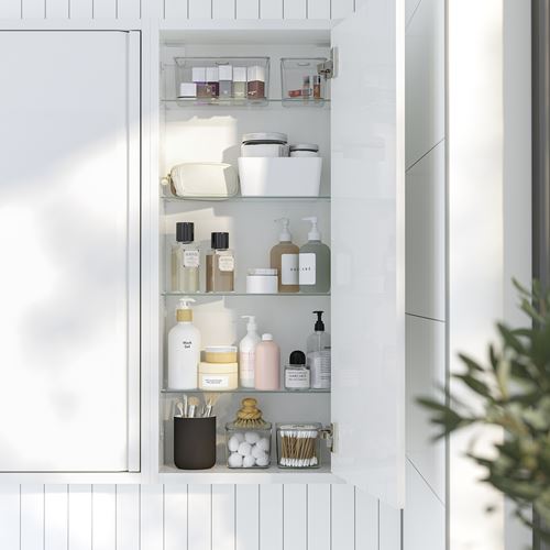 IKEA - ANGSJÖN, bathroom wall cabinet, high gloss white, 40x15x95 cm