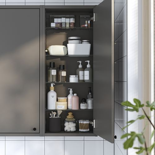 IKEA - HAVBACK, banyo duvar dolabı, koyu gri, 40x15x95 cm