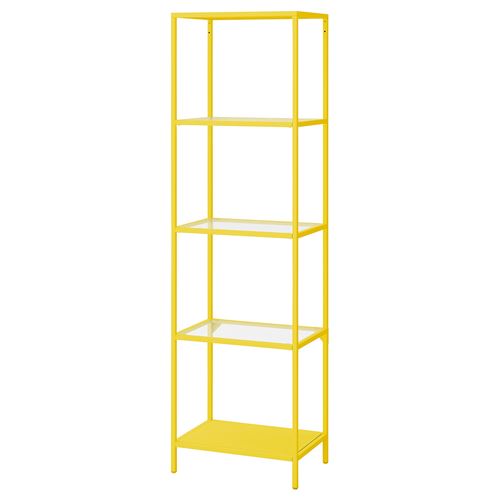 IKEA - VITTSJÖ, Open Shelving Unit, yellow-glass, 51x175 cm