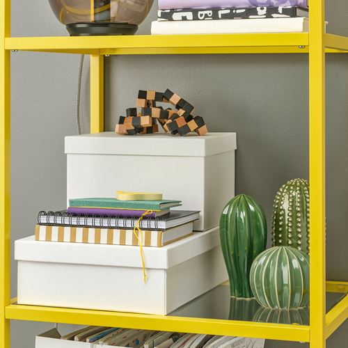 IKEA - VITTSJÖ, Open Shelving Unit, yellow-glass, 51x175 cm