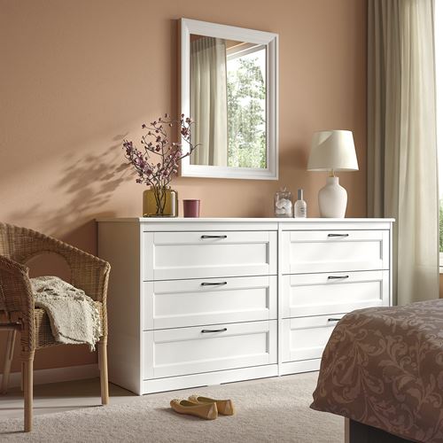 IKEA - SONGESAND, chest of 6 drawers, white, 161x81 cm