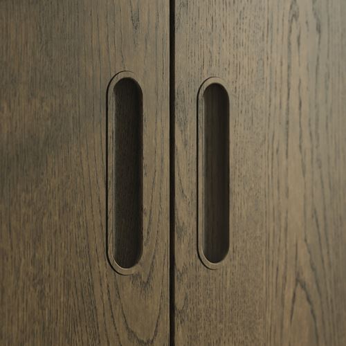 IKEA - PAX/TONSTAD, PAX wardrobe, dark grey-brown oak veneer, 150x60x201 cm