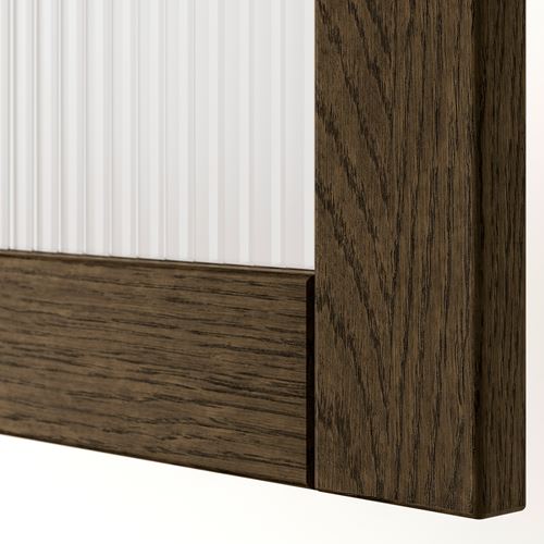 IKEA - TONSTAD, wardrobe door, brown oak veneer-glass, 50x229 cm