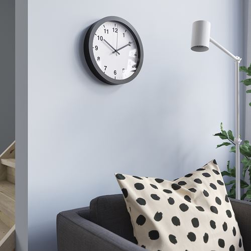 IKEA - TJALLA, wall clock, black, 28 cm