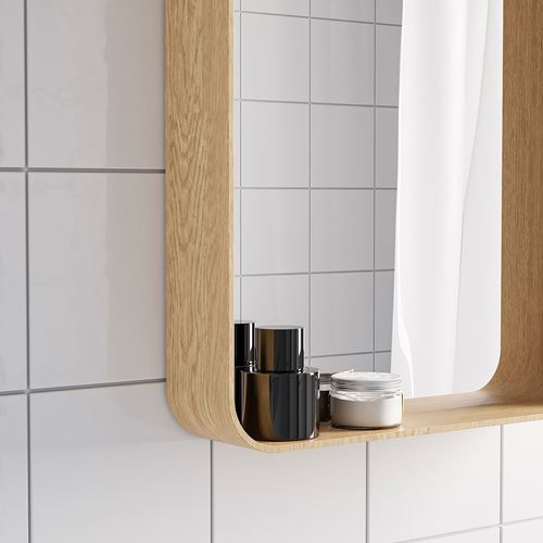 IKEA - DVARGSYREN, duvar aynası, meşe kaplama, 28x37 cm