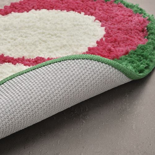 IKEA - KARRKNIPPROT, bath mat, floral pattern pink, 65 cm