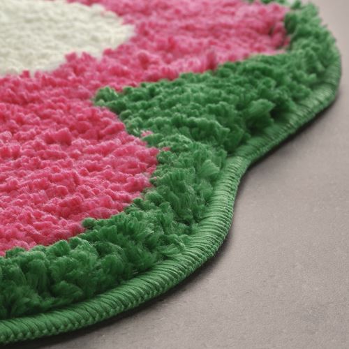 IKEA - KARRKNIPPROT, bath mat, floral pattern pink, 65 cm