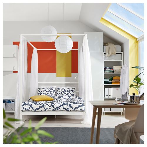 IKEA - VITARNA, double bed, white, 140x200 cm