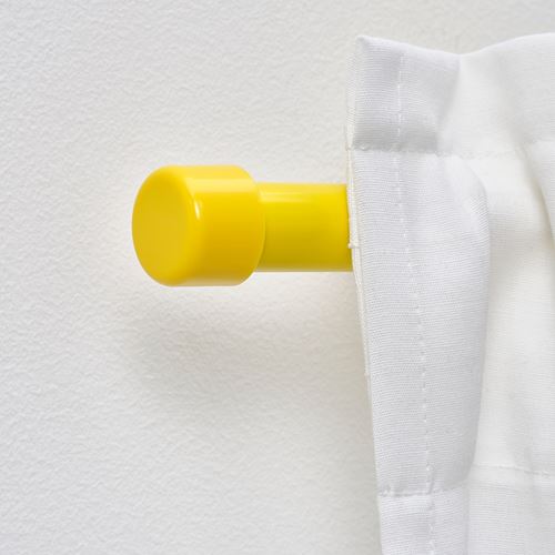 IKEA - BEKRAFTA, curtain rod set, yellow, 120-210 cm 19 mm