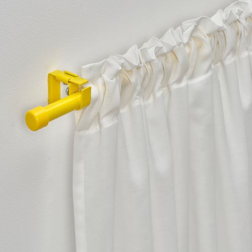 IKEA - BEKRAFTA, curtain rod set, yellow, 120-210 cm 19 mm