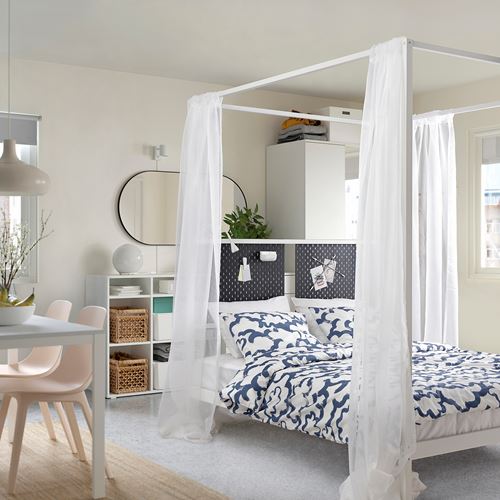 IKEA - VITARNA/LURÖY, double bed, white, 140x200 cm