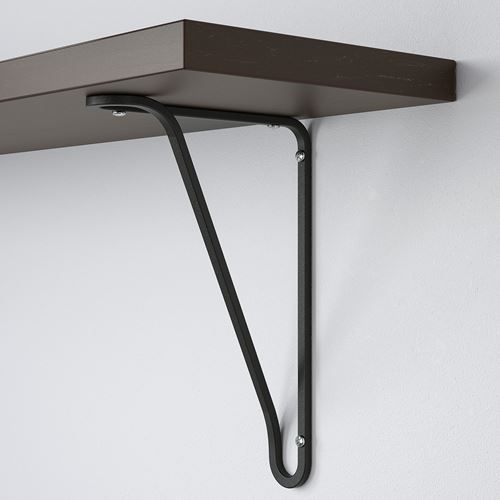 IKEA - BERGSHULT/FÖRLAGGARE, duvar rafı, venge-siyah, 120x20 cm