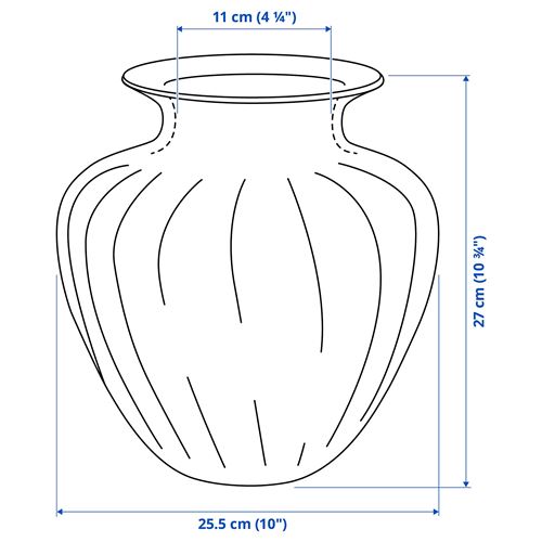 IKEA - TONSATTA, cam vazo, gri, 27 cm