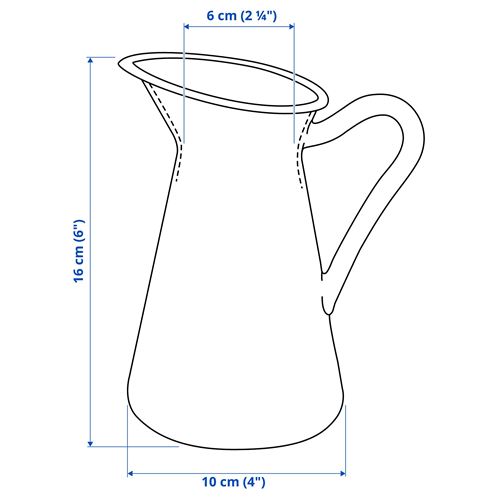 IKEA - SOCKERART, vase/pitcher, white, 16 cm