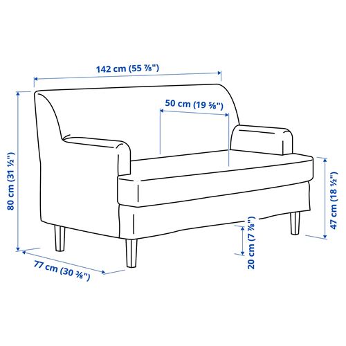 IKEA - ROCKSJÖN, 2-seat sofa, Blekinge white