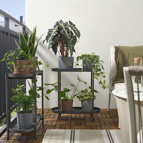 IKEA - OLIVBLAD, plant stand, dark grey, 56 cm