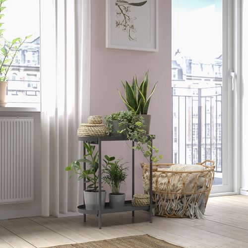 IKEA - OLIVBLAD, plant stand, dark grey, 56 cm