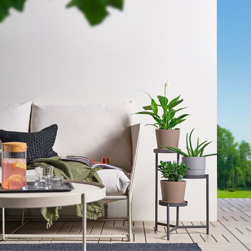 IKEA - OLIVBLAD, plant stand, dark grey, 58 cm