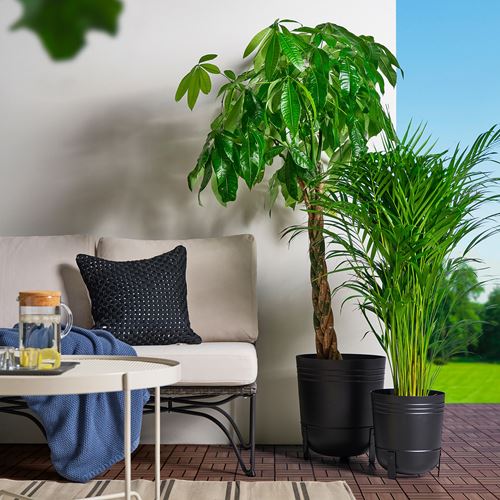 IKEA - PARLRÖNN, çelik saksı, siyah, 24 cm